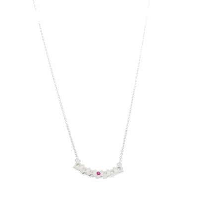 Roberto Coin 18K White Gold Diamond Curved Bar Pendant Necklace 5 of 6