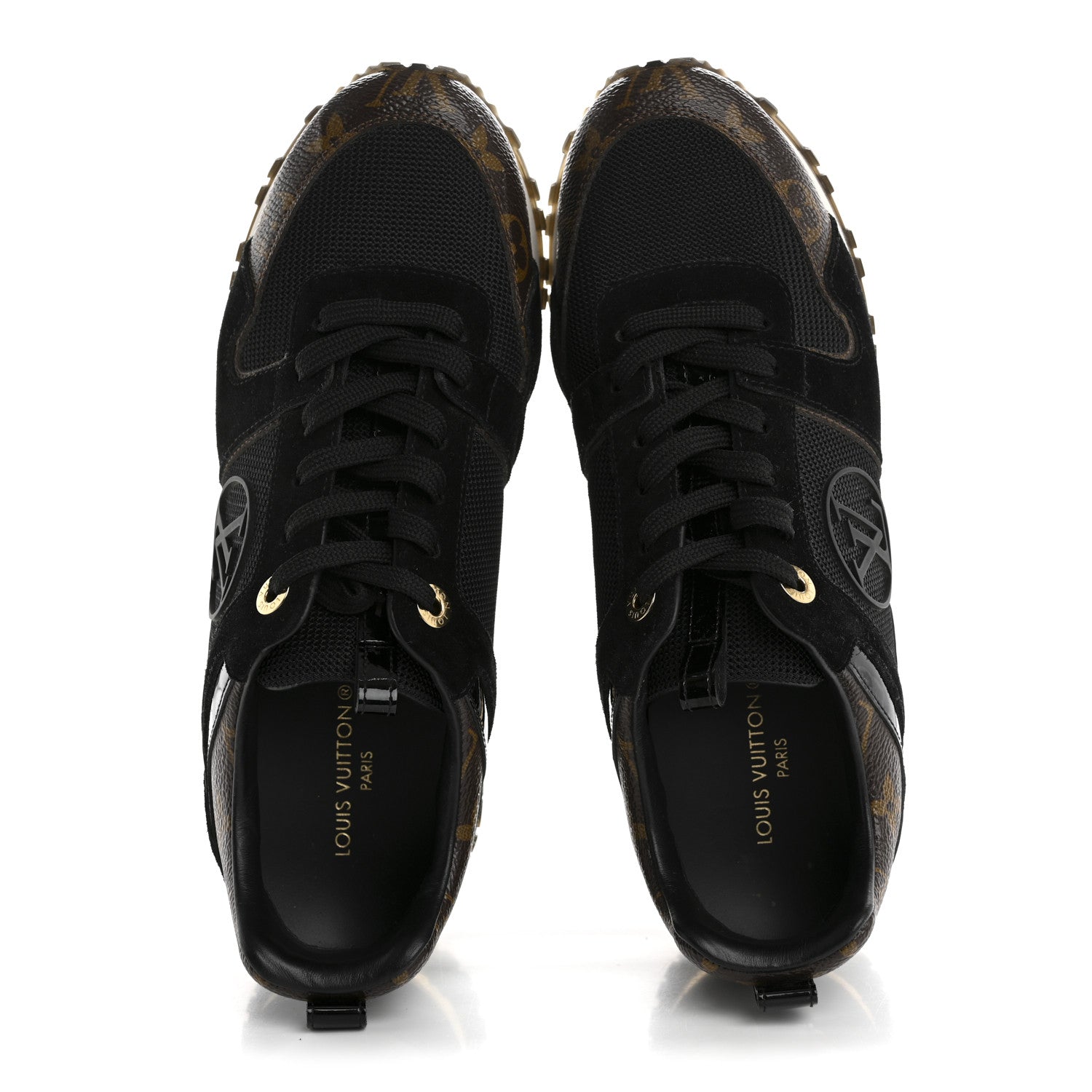 Louis Vuitton Suede Monogram Run Away Sneakers 38 Black 2 of 9