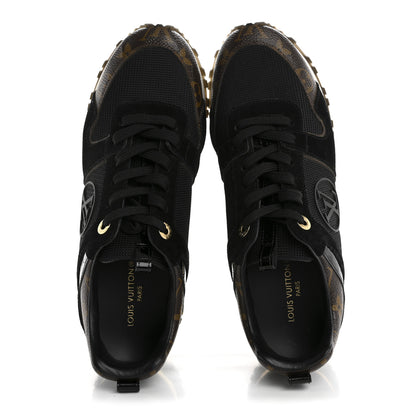 Louis Vuitton Suede Monogram Run Away Sneakers 38 Black 2 of 9
