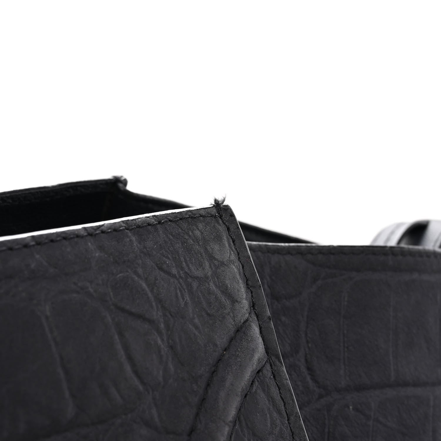 Celine Crocodile Embossed Calfskin Medium Phantom Luggage Navy Blue 14 of 16