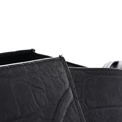 Celine Crocodile Embossed Calfskin Medium Phantom Luggage Navy Blue 14 of 16