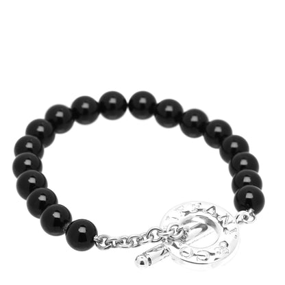 Tiffany Sterling Silver Black Onyx Bead Toggle Bracelet 2 of 4