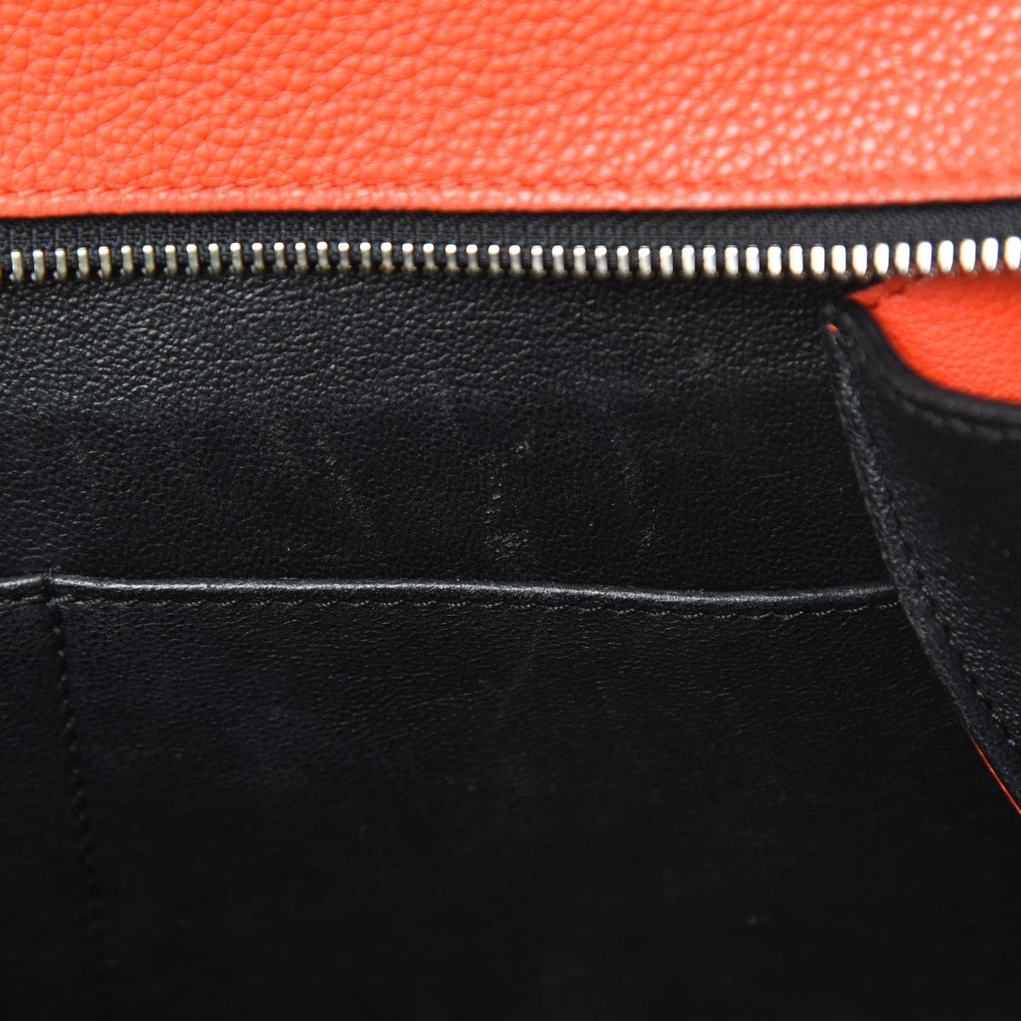 Grained Calfskin Medium Edge Shoulder Bag Vermillion
