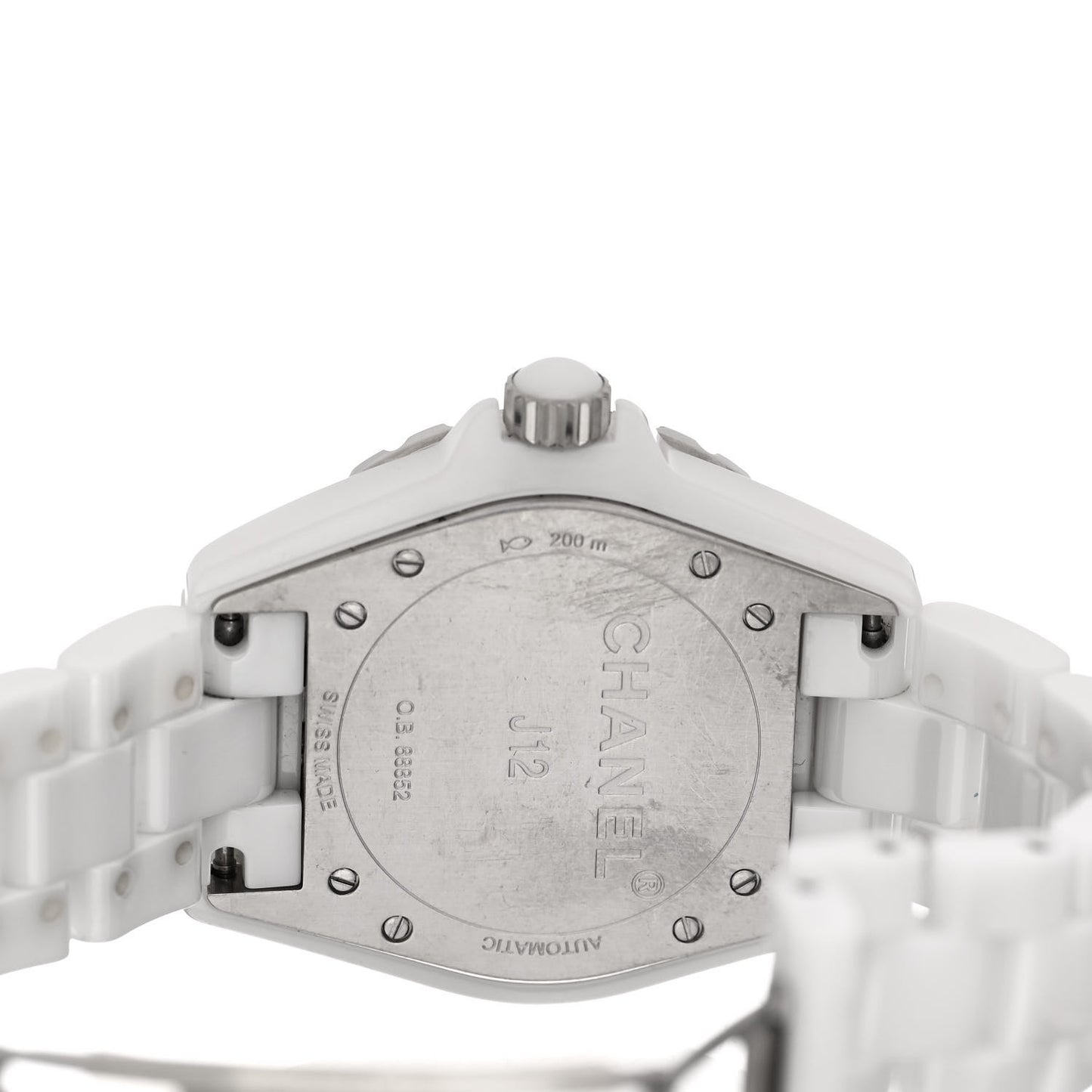 Stainless Steel Ceramic Diamond Pave Bezel 38mm J12 Automatic Watch White