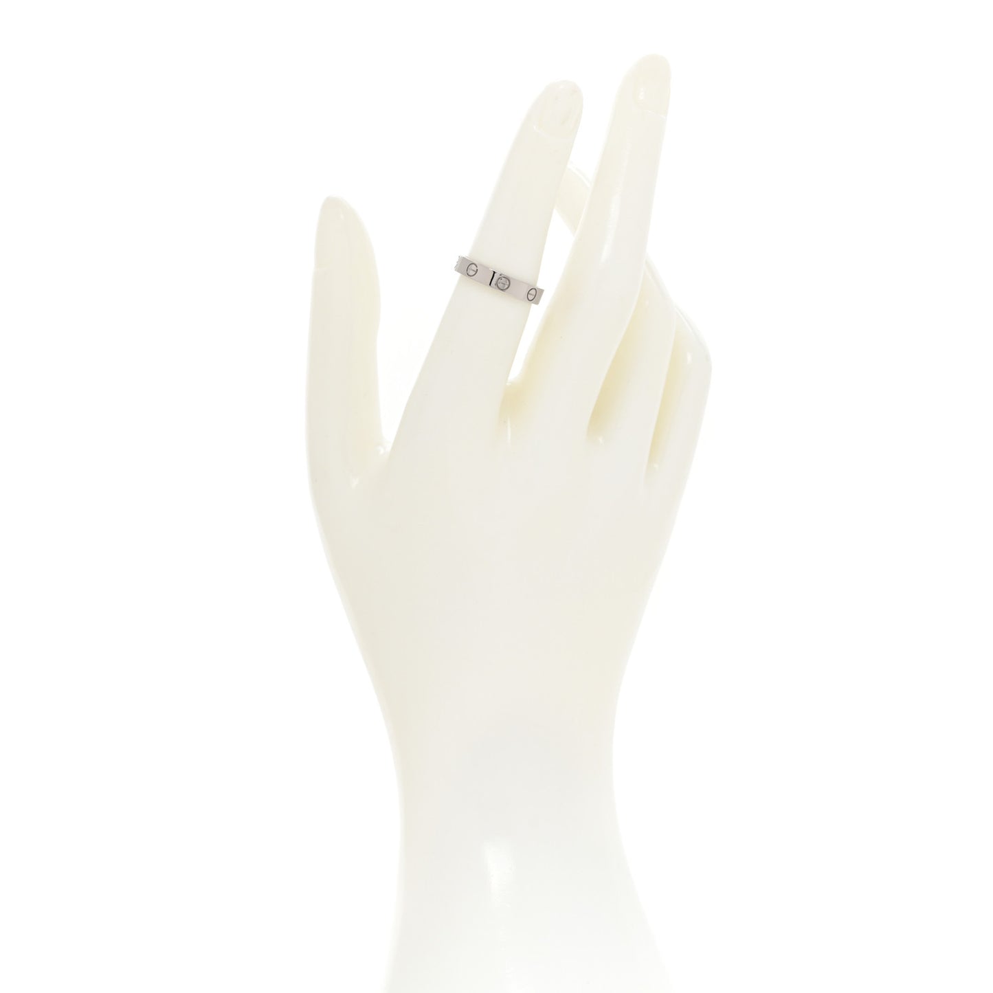 18K White Gold 3.5mm LOVE Wedding Band Ring 53 6.5