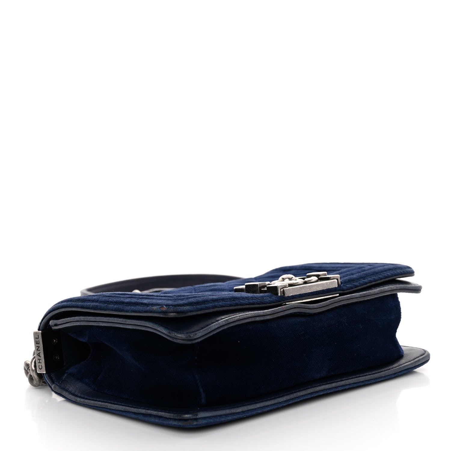Chanel Velvet Quilted Small Boy Flap Blue 4 of 11