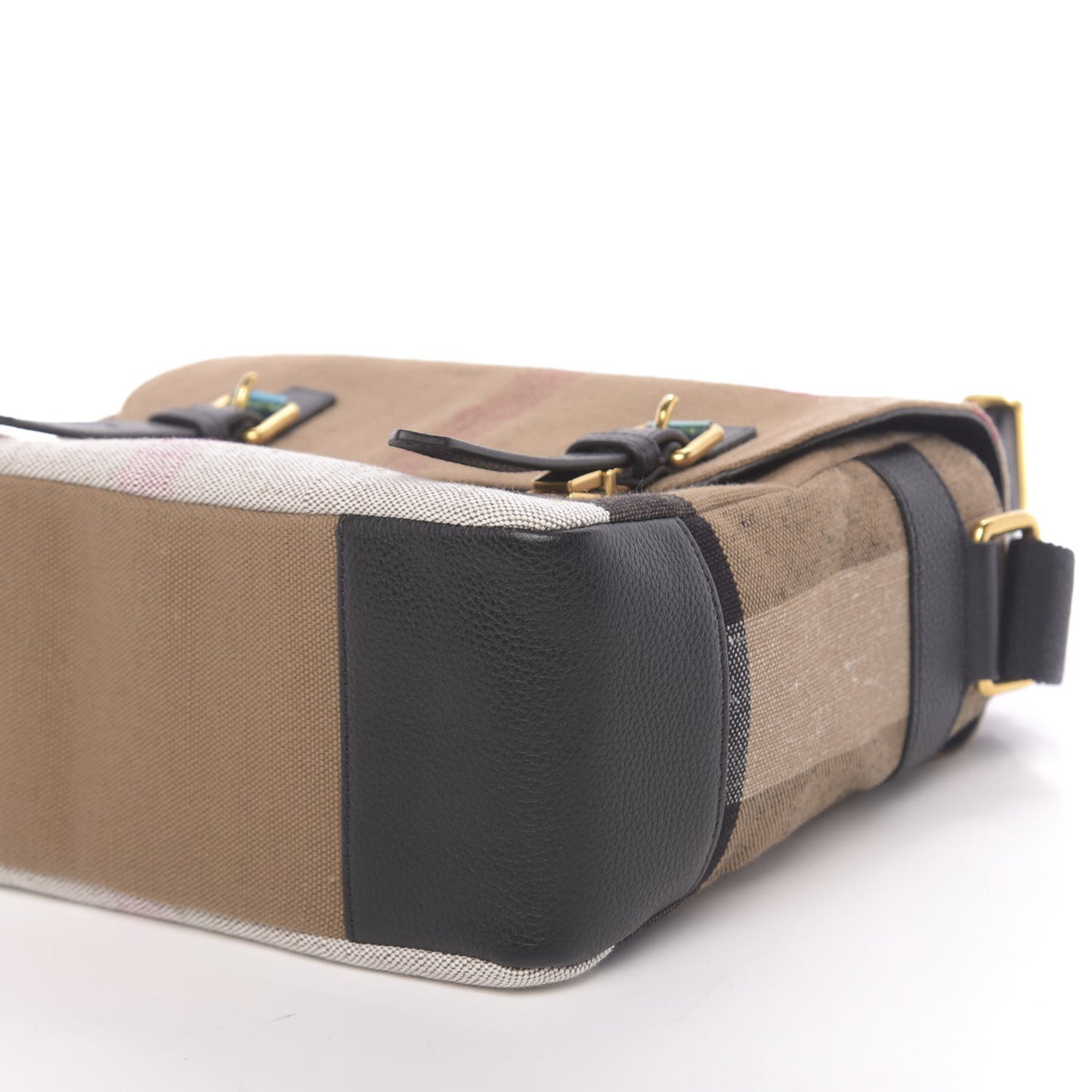 Canvas Mega Check Large Baildon Messenger Bag Black