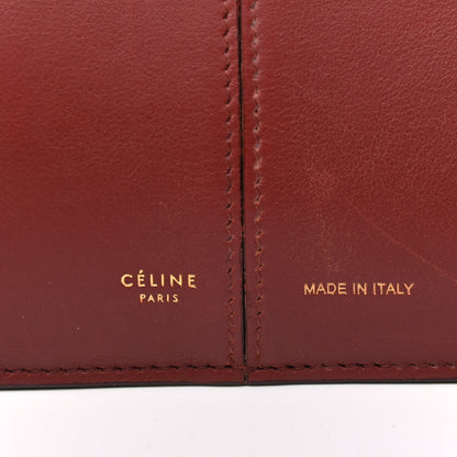 Celine Calfskin Medium Tri-Fold Bag Red Wood 5 of 9