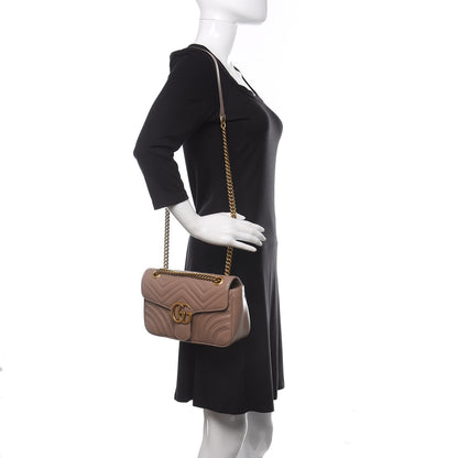 Gucci Calfskin Matelasse Small GG Marmont Shoulder Bag Porcelain Rose 2 of 9