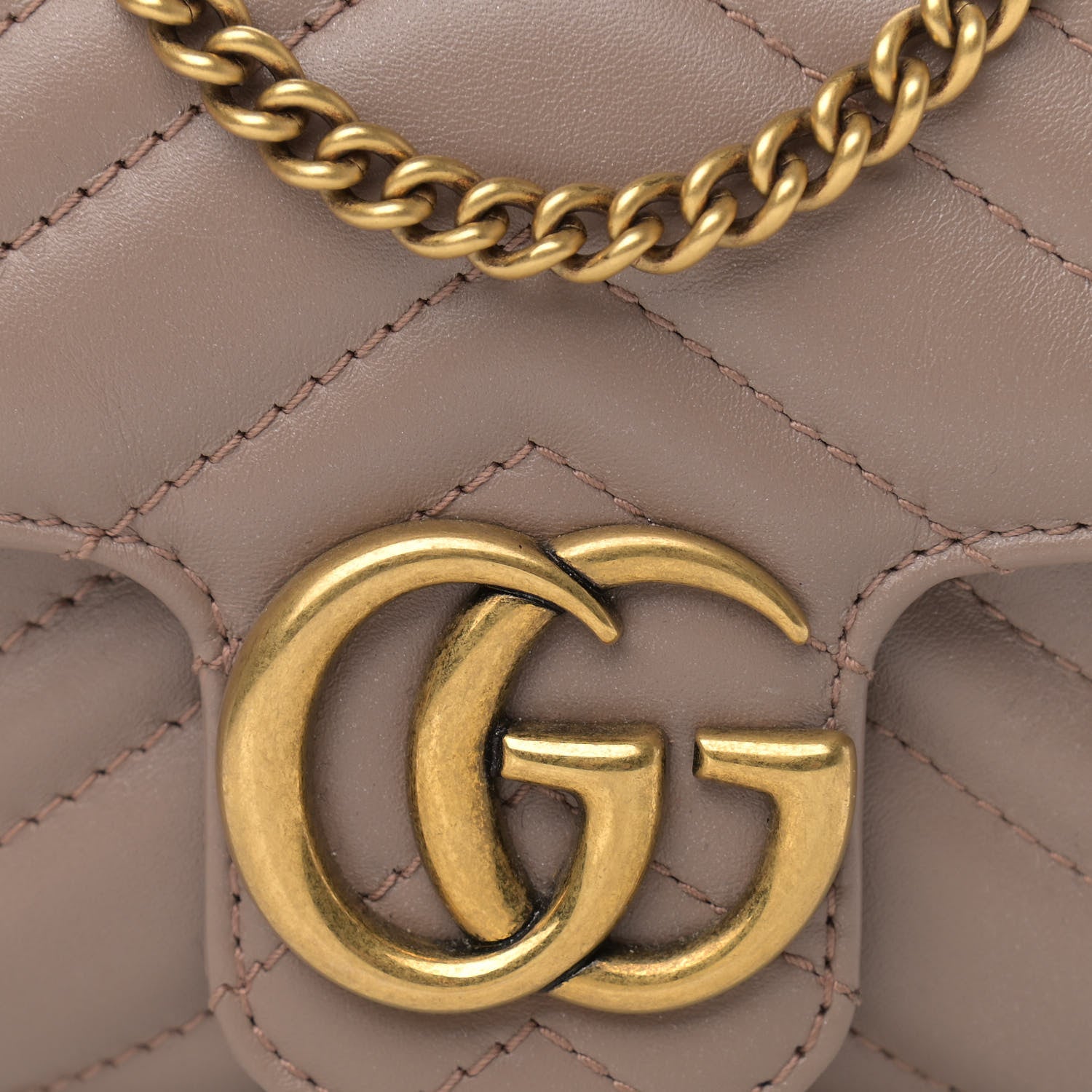 Gucci Calfskin Matelasse Super Mini GG Marmont Shoulder Bag Porcelain Rose 8 of 11