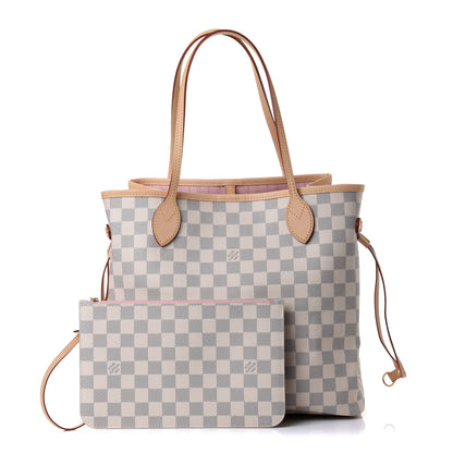 Louis Vuitton Damier Azur Neo Neverfull MM Rose Ballerine 1 of 4