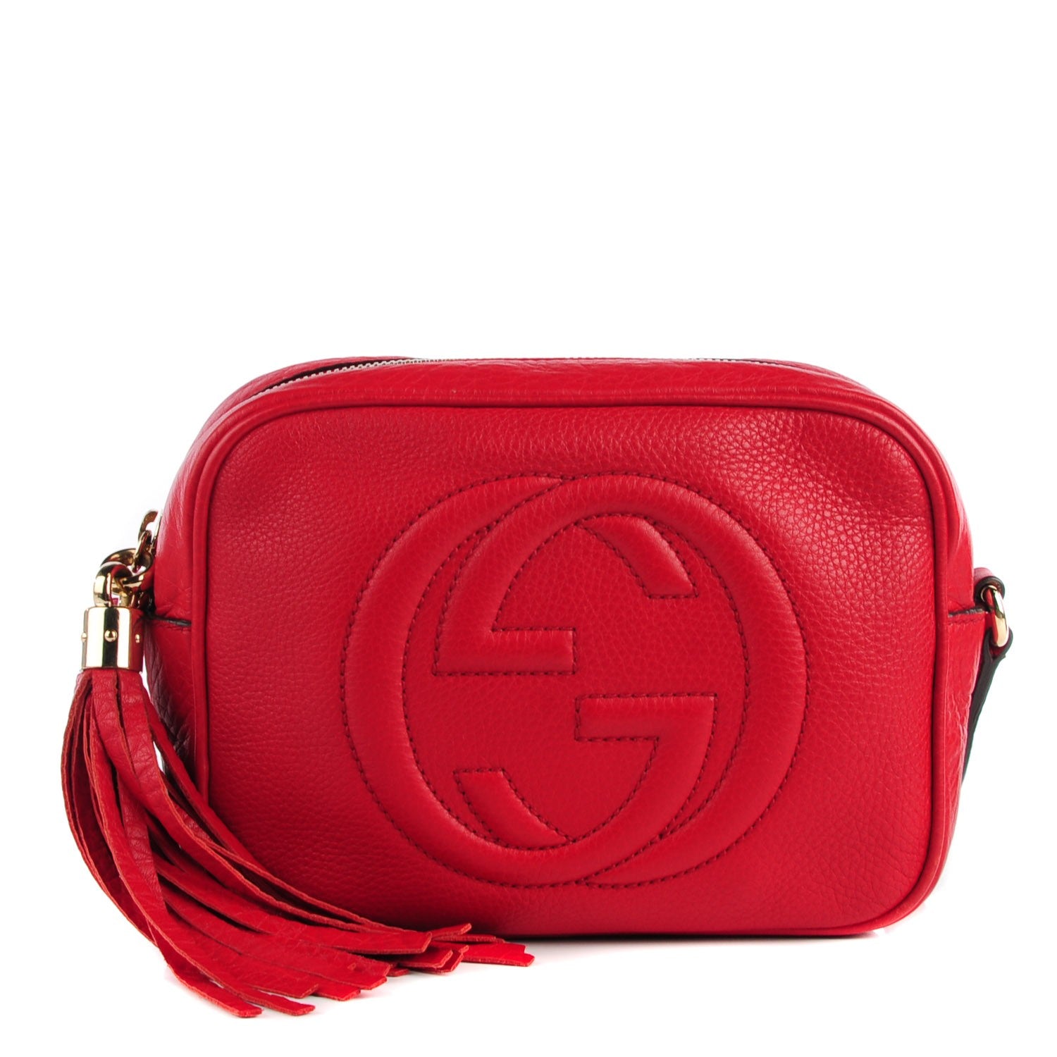 Gucci Pebbled Calfskin Small Soho Disco Bag Tabasco Red 1 of 7