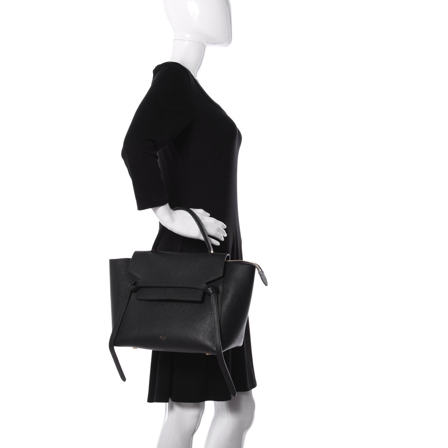 Grained Calfskin Small Belt Bag Black