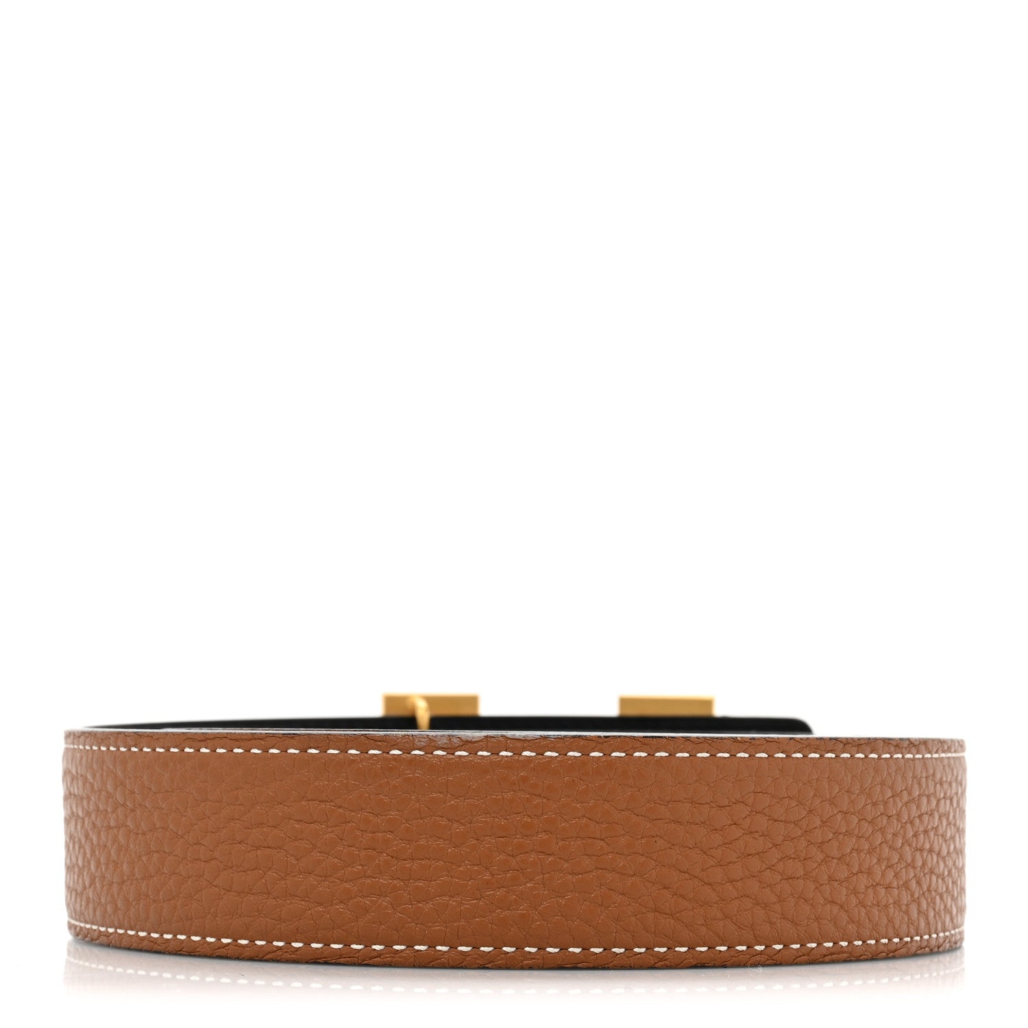 Hermes Box Togo 32mm Guilloche H Belt 95 38 Black Gold 2 of 7