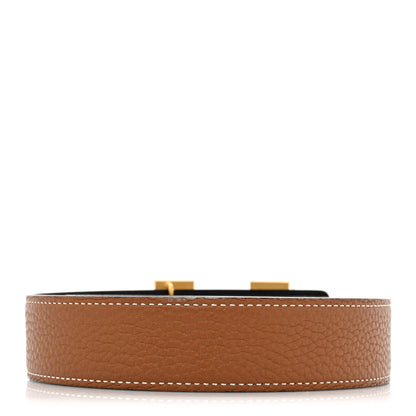Hermes Box Togo 32mm Guilloche H Belt 95 38 Black Gold 2 of 7