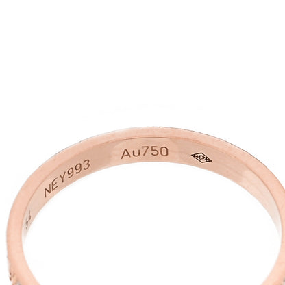 Cartier 18K Pink Gold Diamond 2.6mm LOVE Paved Band Ring 54 6.75 6 of 7