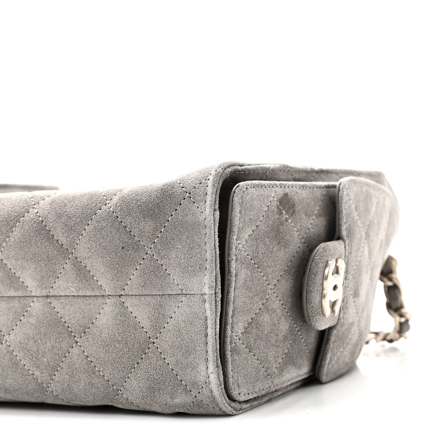 Chanel Suede Quilted Mini Chanel 25 Handbag Dark Grey 10 of 11