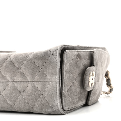 Chanel Suede Quilted Mini Chanel 25 Handbag Dark Grey 10 of 11