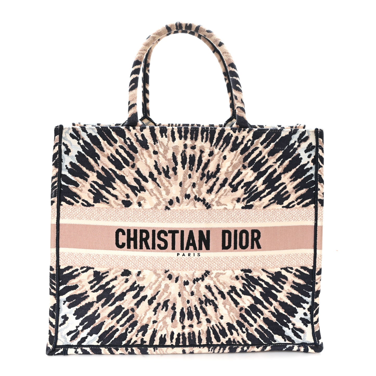 Canvas Embroidered Tie Dye Large Book Tote Multicolor