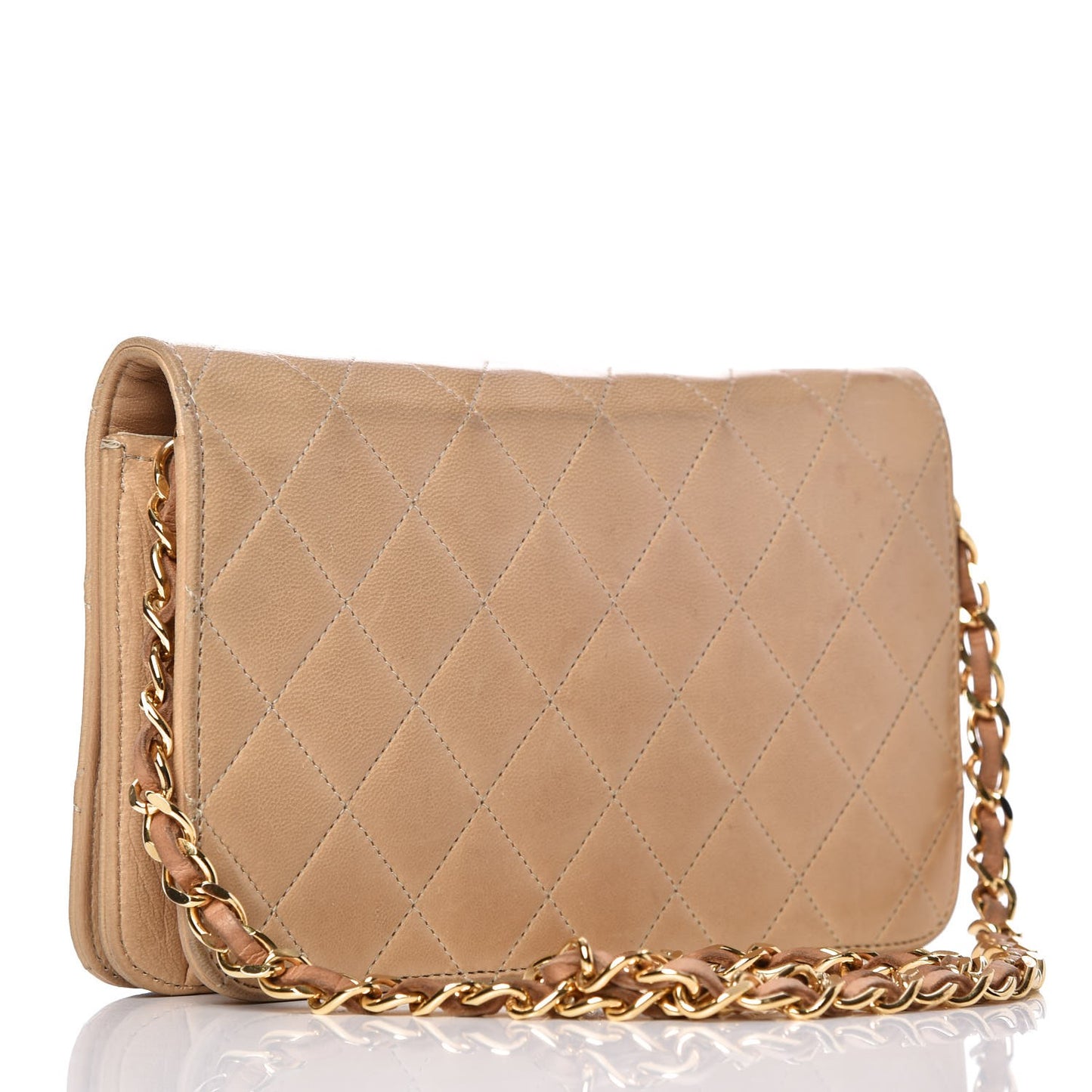 Lambskin Quilted Mini Flap Beige