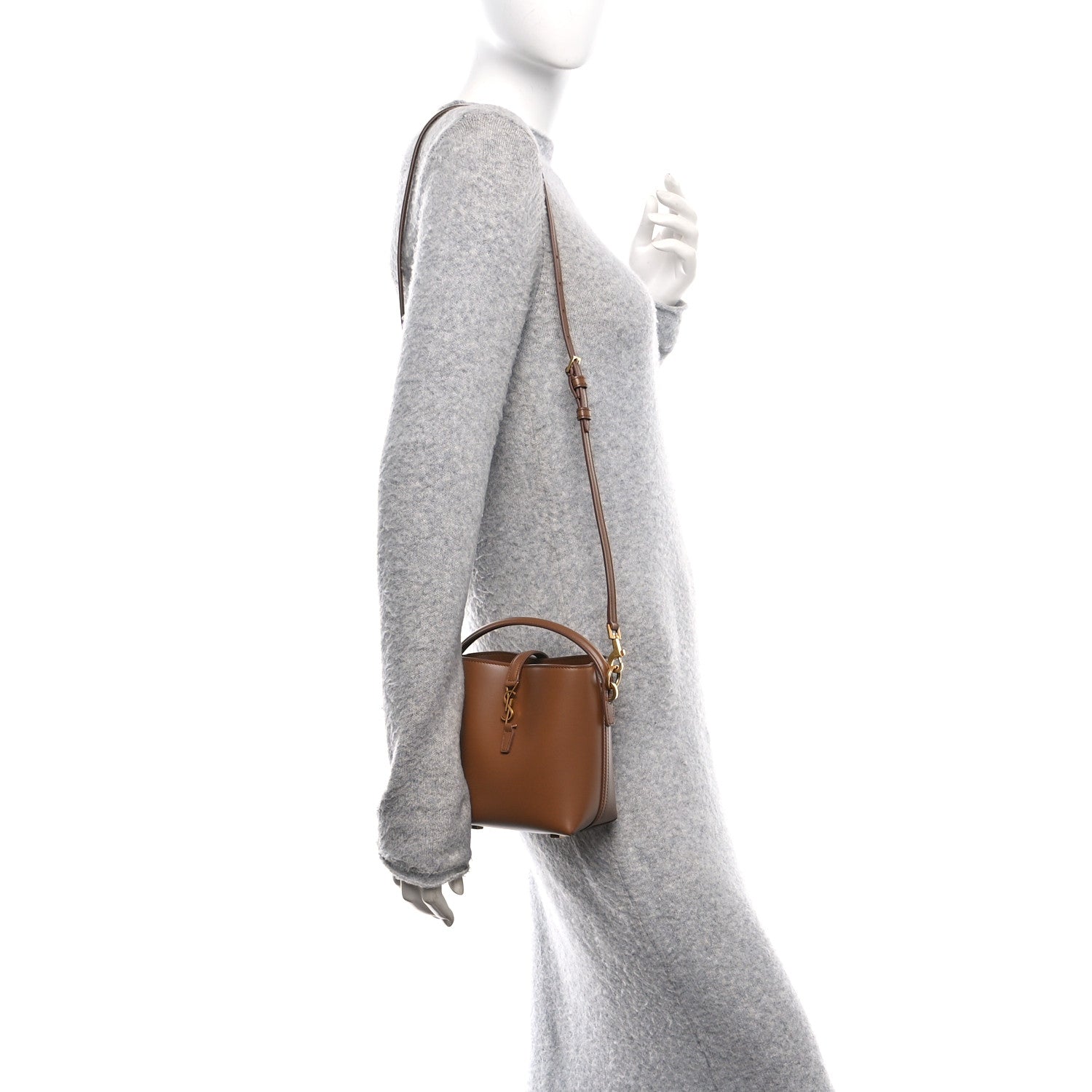 Saint Laurent Shiny Calfskin Le 37 Mini Bucket Bag Fox 1793945