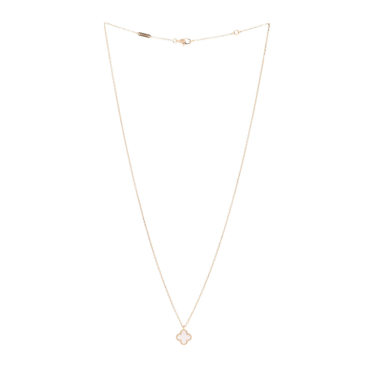 18K Yellow Gold Mother of Pearl Sweet Alhambra Pendant Necklace