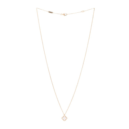 Van Cleef & Arpels 18K Yellow Gold Mother of Pearl Sweet Alhambra Pendant Necklace 3 of 5