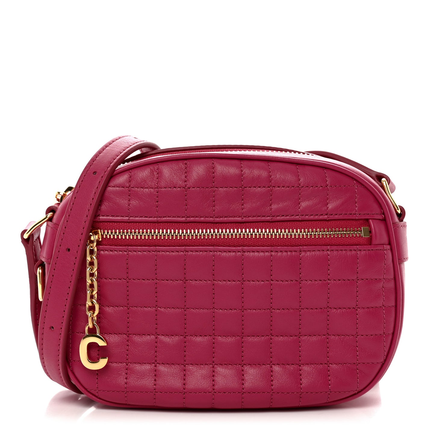Calfskin Quilted Small C Charm Bag Pink