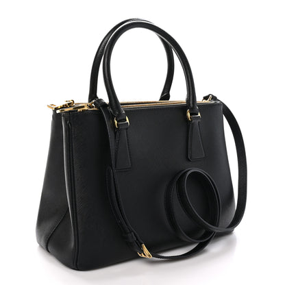 Prada Saffiano Small Galleria Double Zip Tote Black 3 of 9