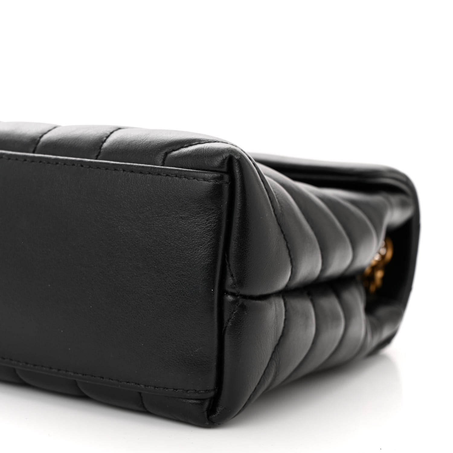 Saint Laurent Calfskin Y Quilted Monogram Small Loulou Chain Satchel Black 10 of 11