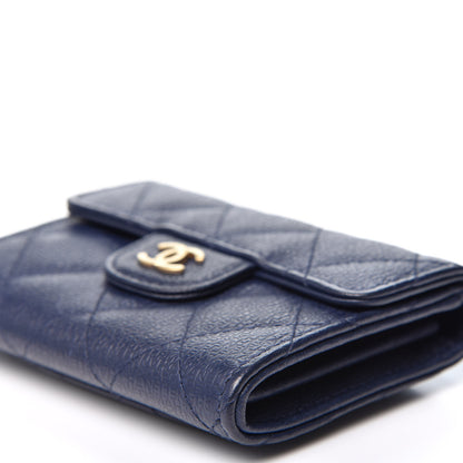 Chanel Letter Calfskin Embossed Quilted Card Holder Dark Blue 6 of 9