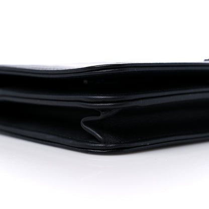 Chanel Calfskin Painted Chevron Embossed Boy Wallet On Chain WOC Black 9 of 12