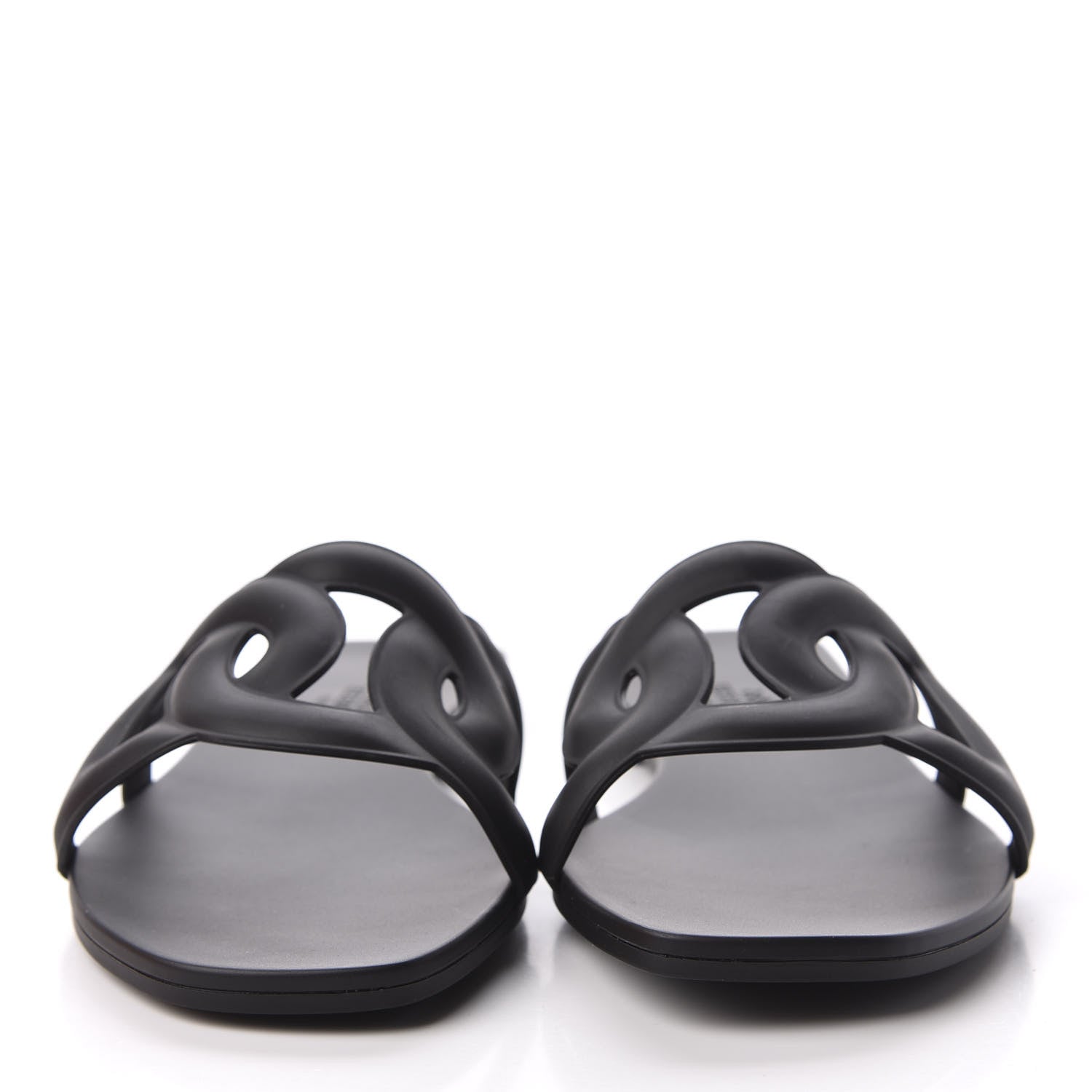 Hermes Rubber Aloha Sandals 37 Black 3 of 9