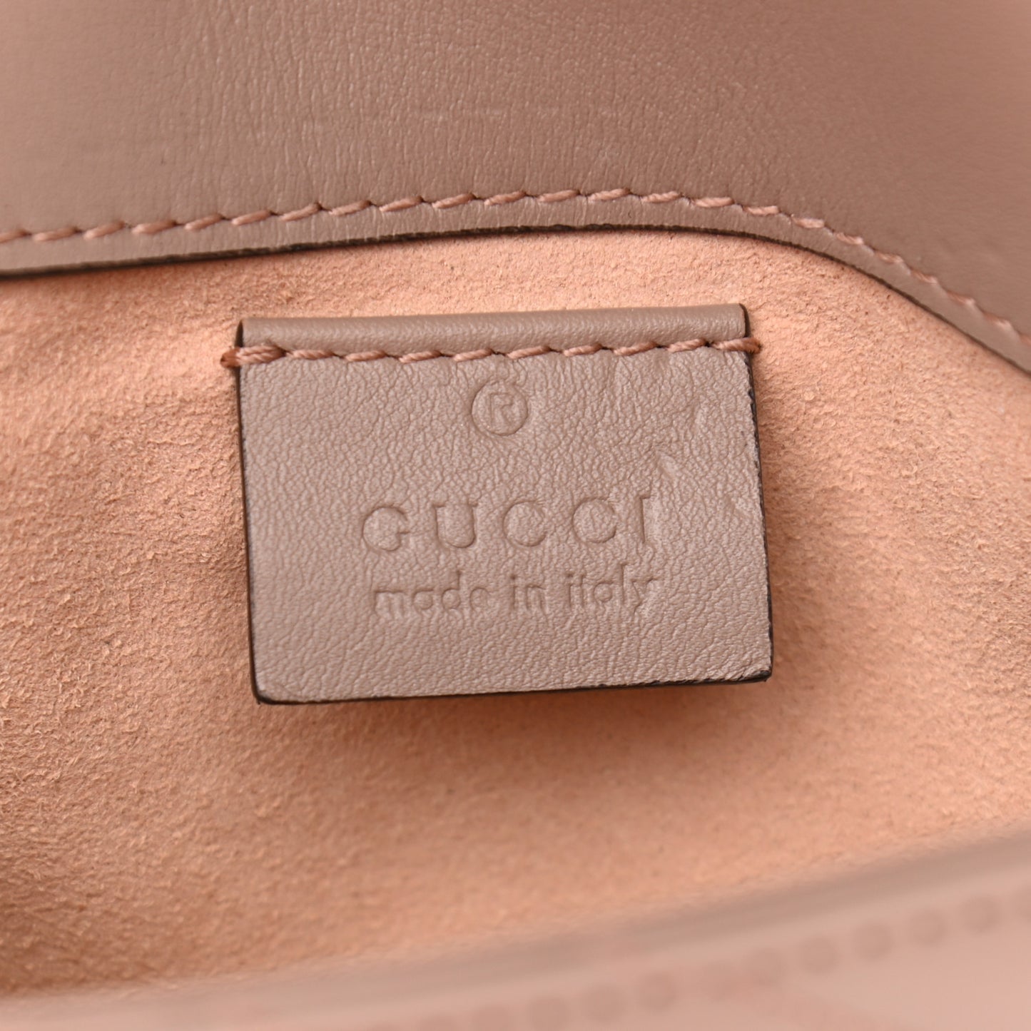 Calfskin Matelasse Super Mini GG Marmont Shoulder Bag Porcelain Rose