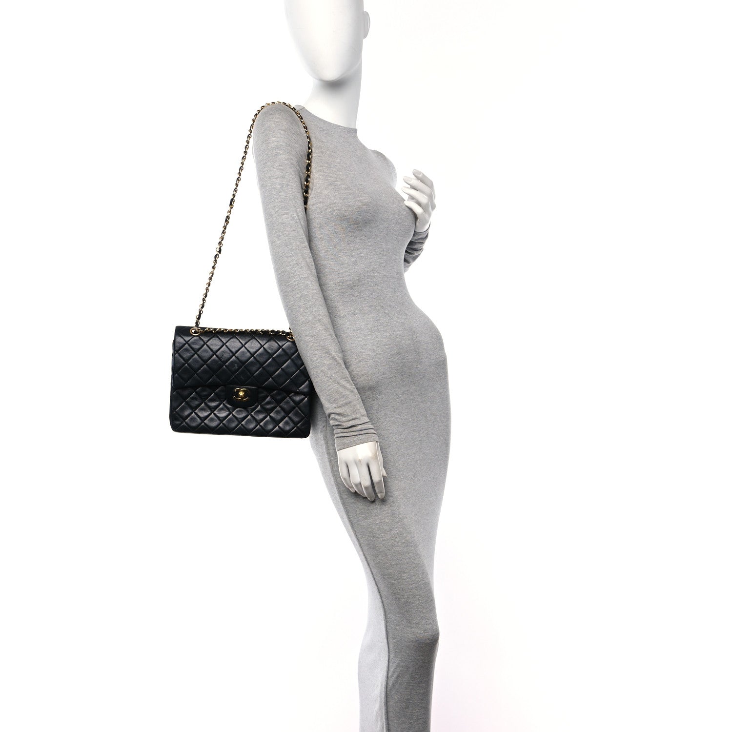 Chanel Lambskin Quilted Medium Double Flap Black 2 of 12