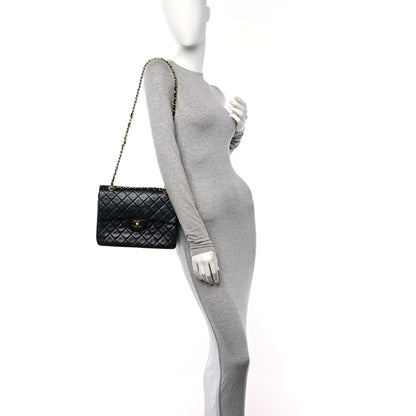 Chanel Lambskin Quilted Medium Double Flap Black 2 of 12