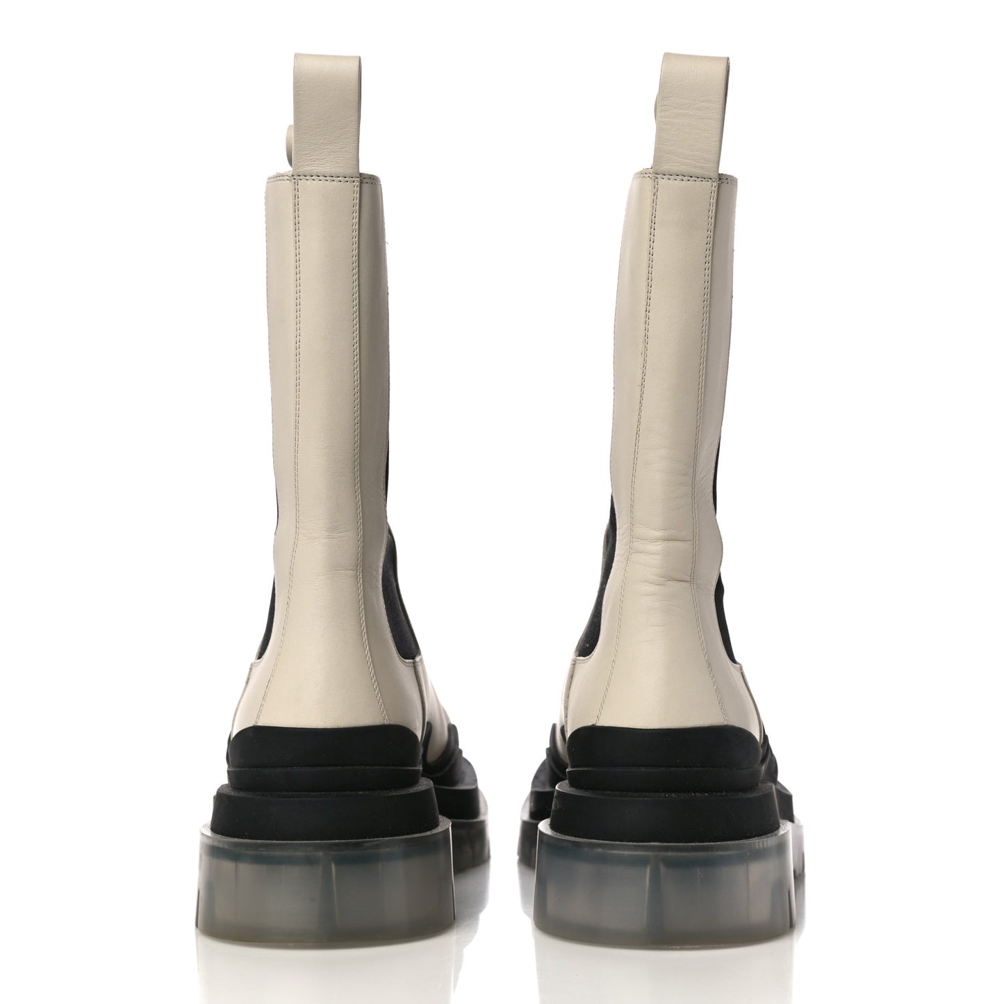 Calfskin The Tire Chelsea Boots 38.5 Wax Black Transparent