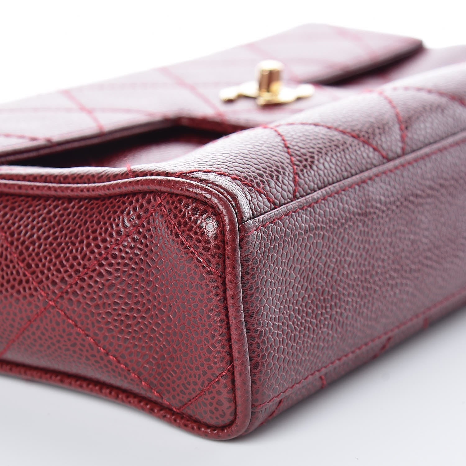 Chanel Caviar Quilted Medium Single Flap Dark Red 5 of 13