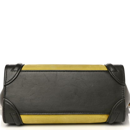 Celine Nubuck Smooth Calfskin Nano Tri-Color Luggage Chartreuse 6 of 20