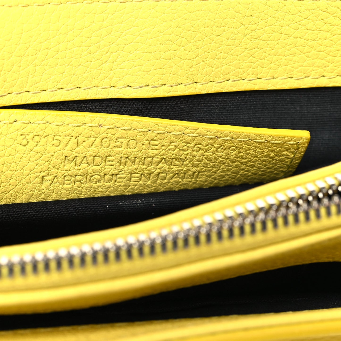 Grained Calfskin Le Dix Mini Soft Cartable Jaune Tournesol