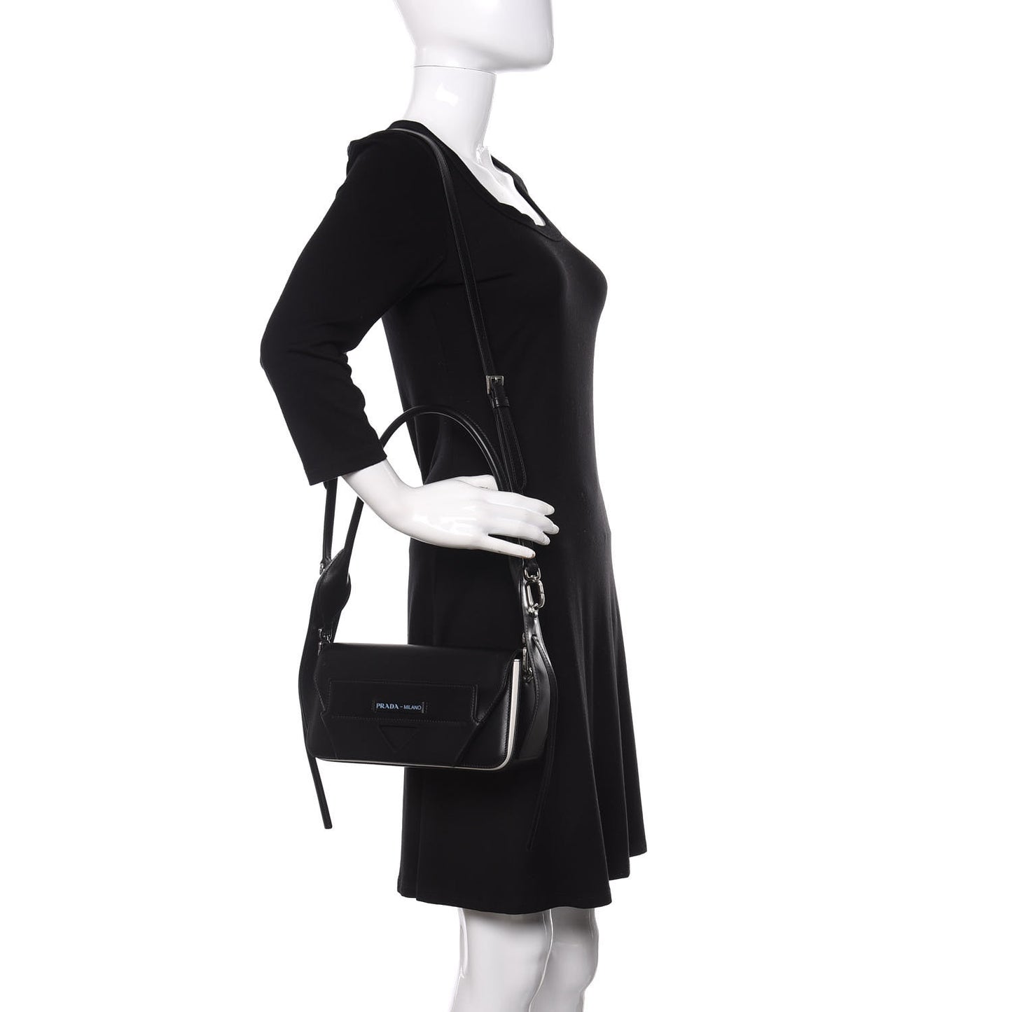 City Calfskin Manuelle Shoulder Bag Black