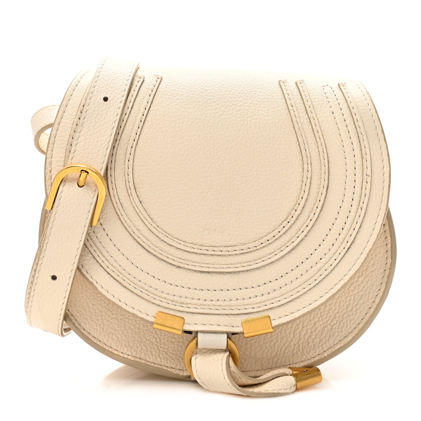 Grained Calfskin Small Marcie Saddle Bag
