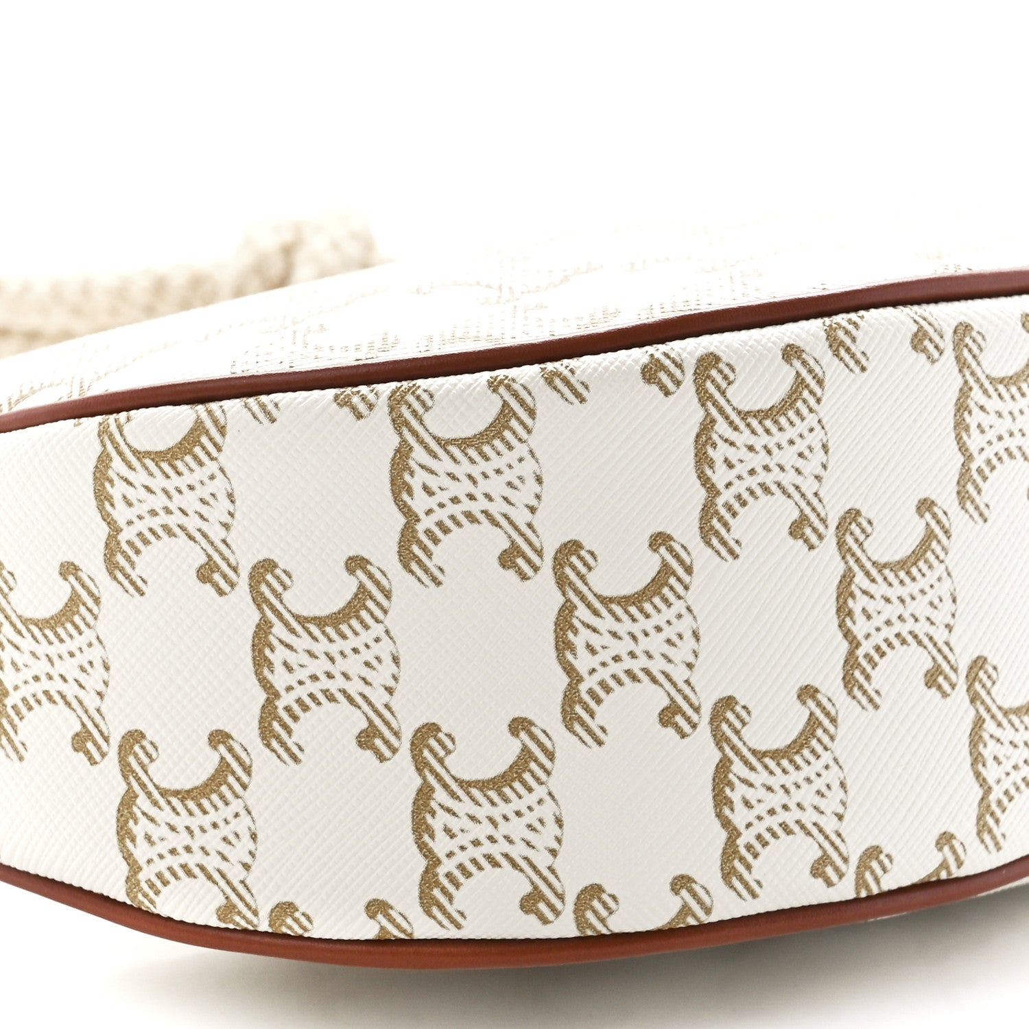Celine Canvas Calfskin Ava Rope Triomphe Shoulder Bag White 11 of 12