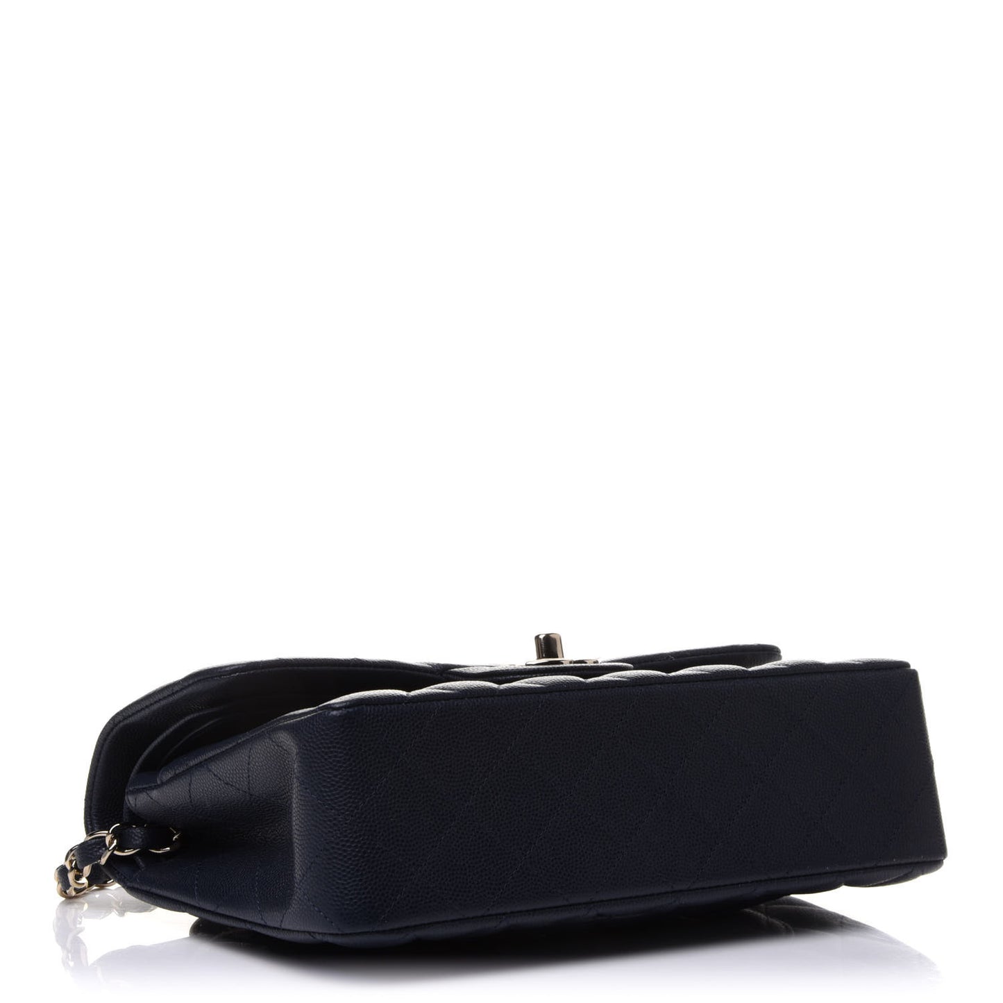 Caviar Quilted Small Double Flap Navy