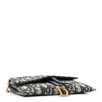 Christian Dior Oblique Saddle Chain Long Wallet Blue 5 of 10