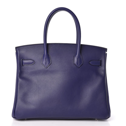 Hermes Swift Epsom Tressage Birkin 30 Bleu Encre Bleu Du Nord Gold 4 of 34