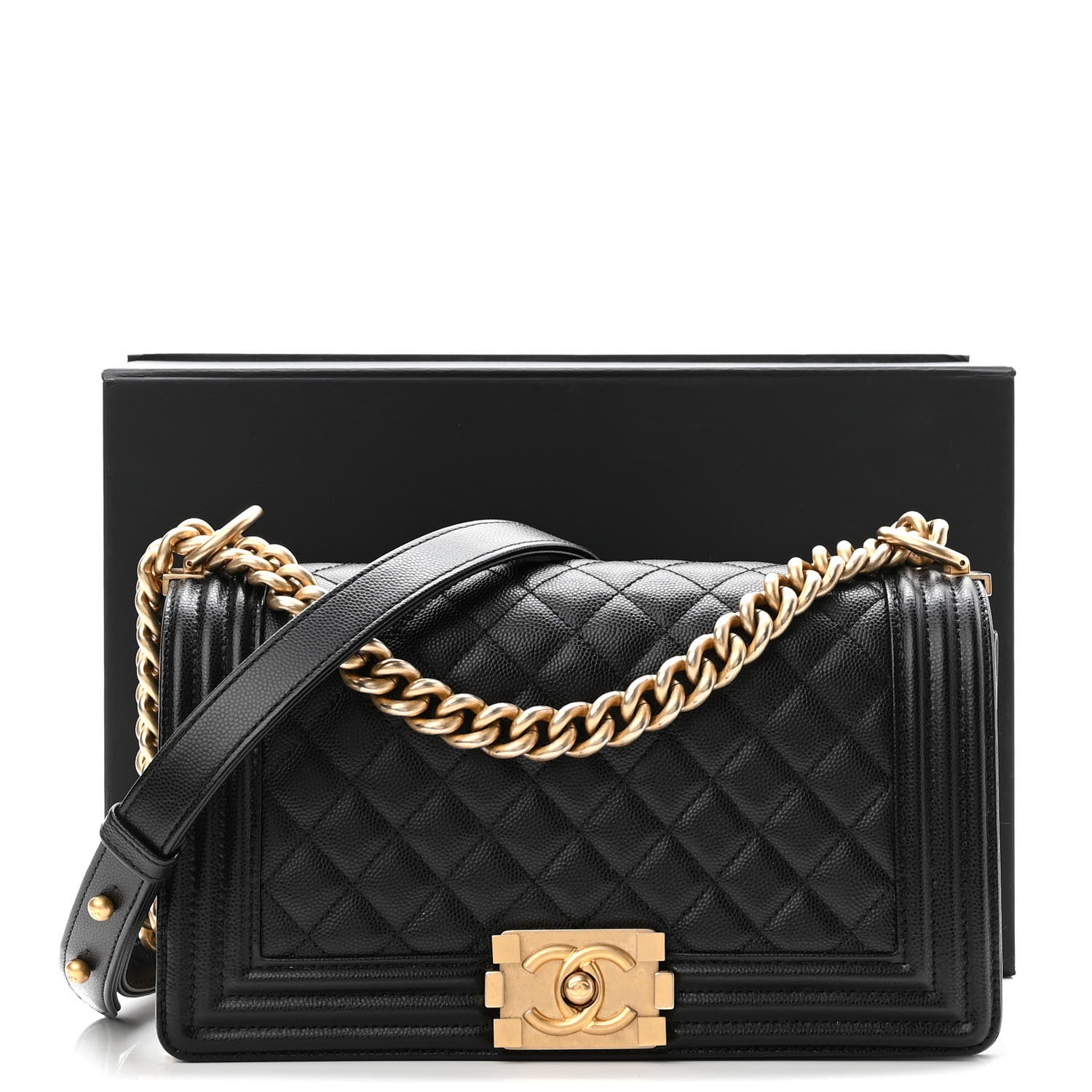 Chanel Caviar Quilted Medium Boy Flap Black 11 of 11