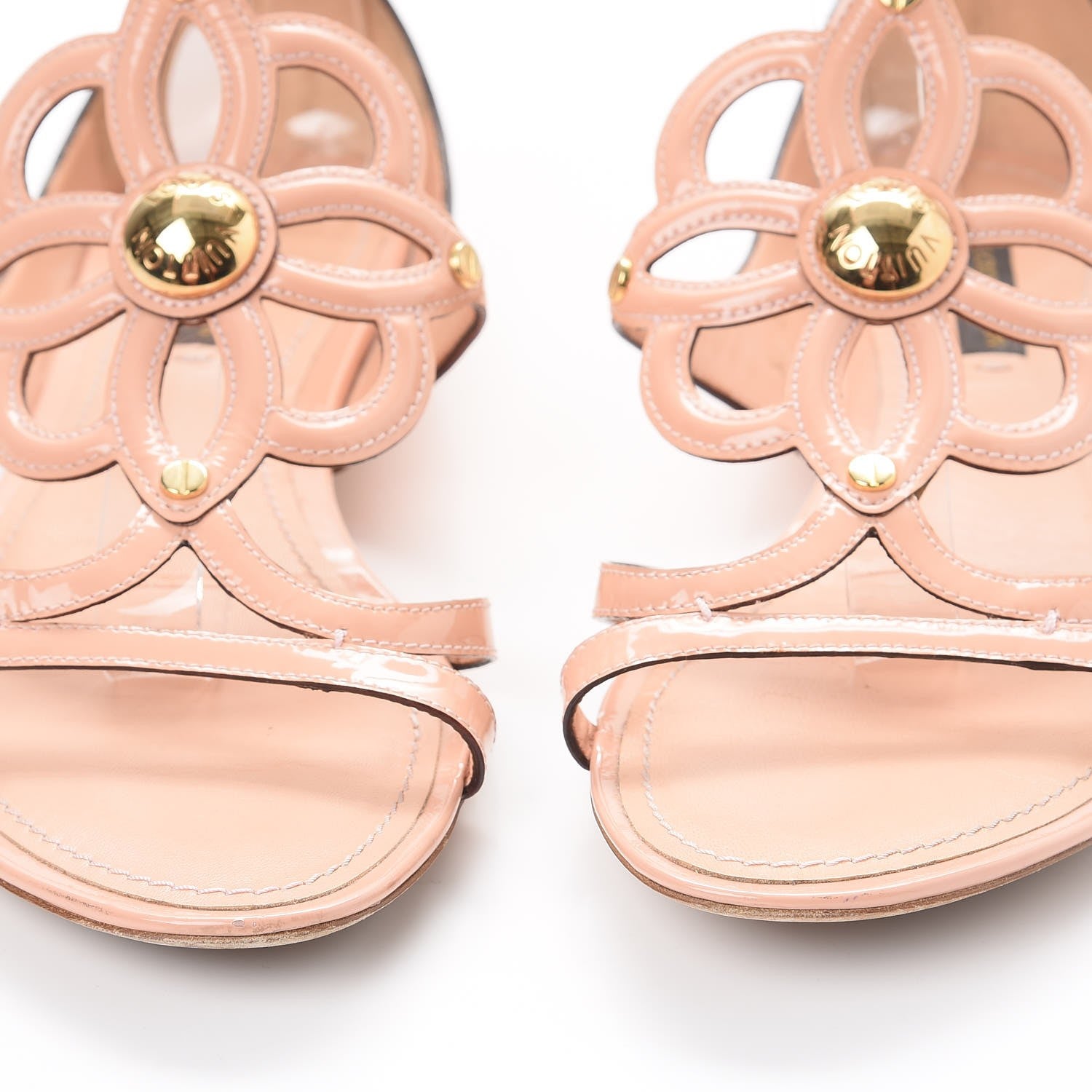 Louis Vuitton Patent Fleur Thong Sandals 37 Pink 11 of 12