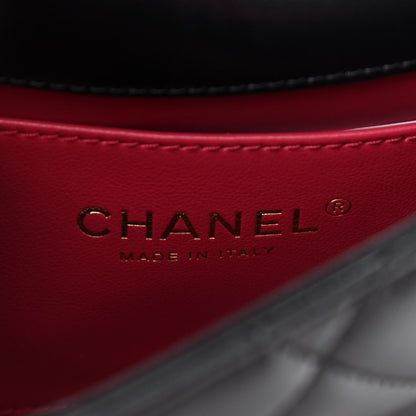 Chanel Lambskin Enamel Quilted Mini Pending CC Square Flap Black 6 of 9
