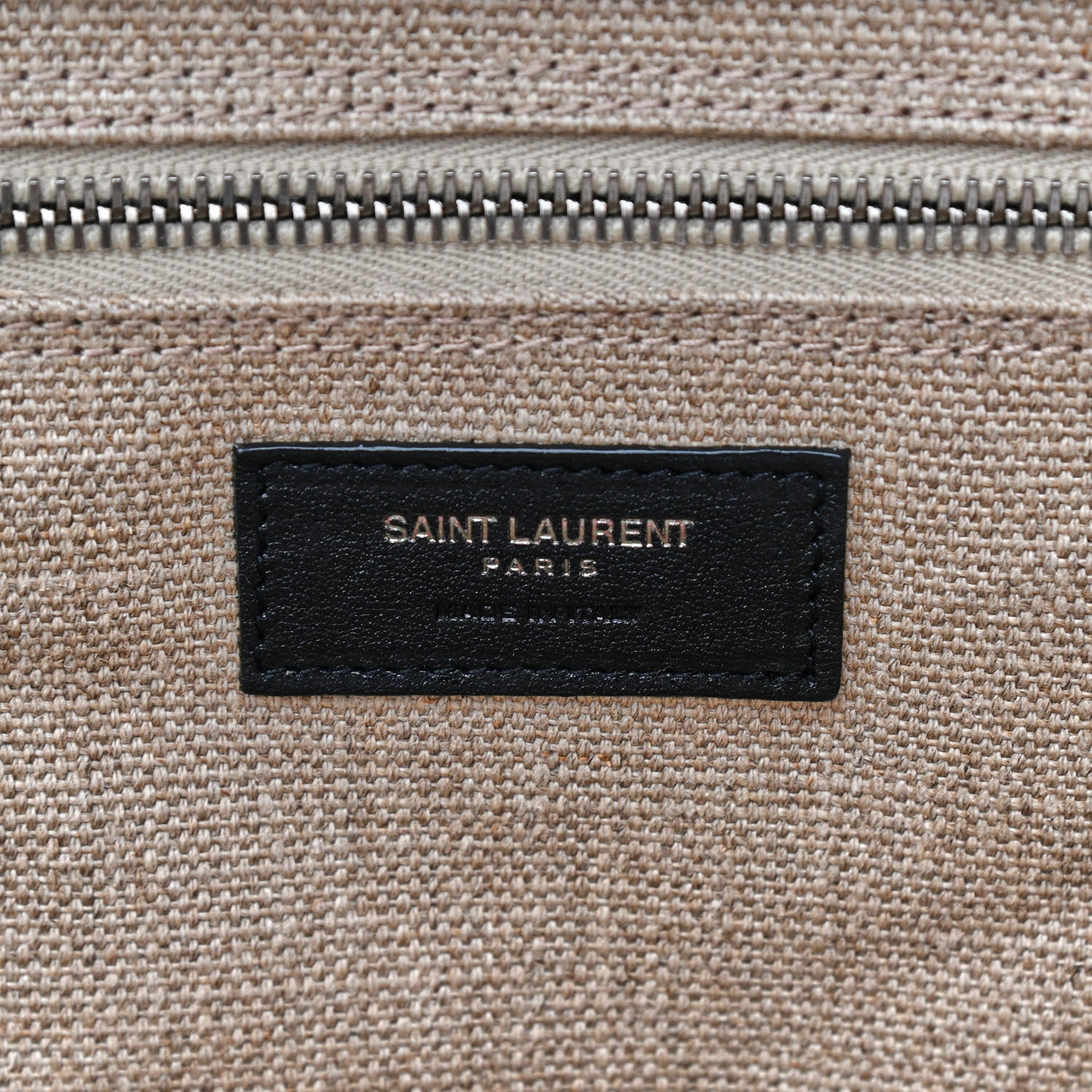 Saint Laurent Linen Calfskin Rive Gauche Tote Optic White 8 of 9